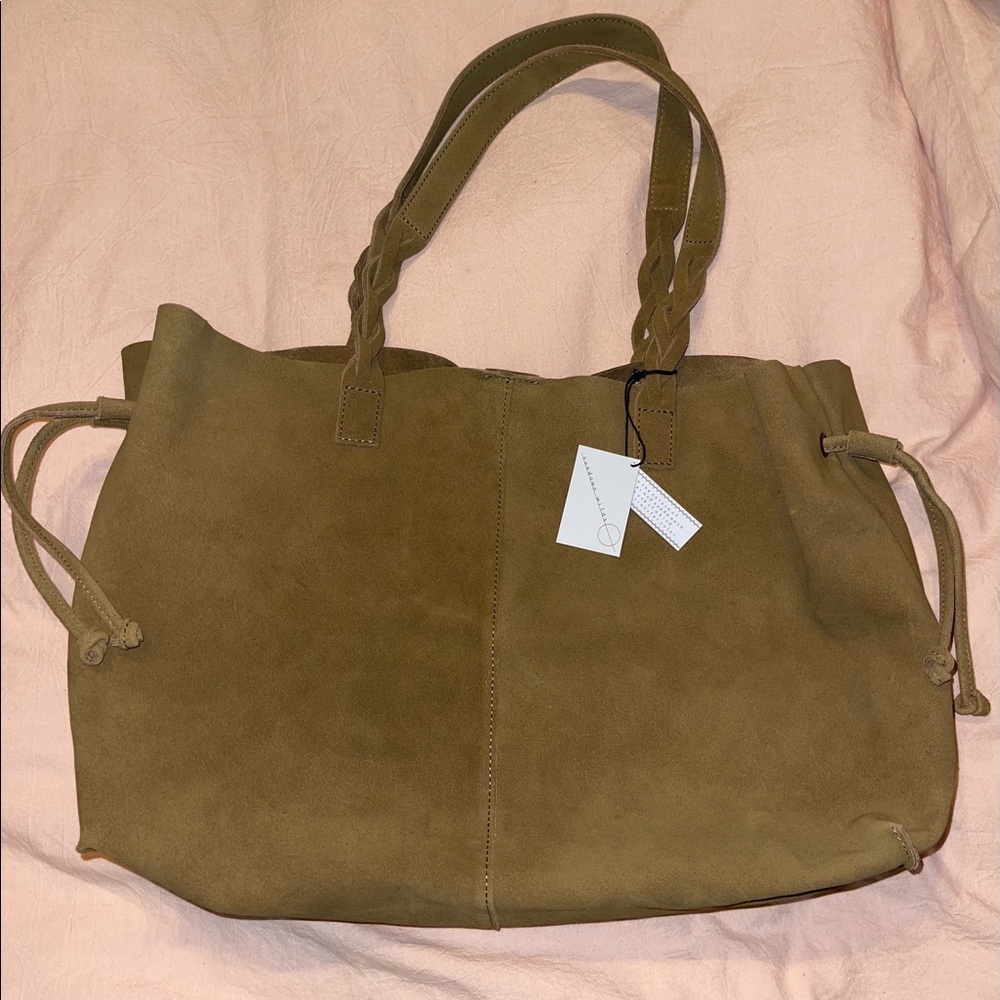 Free People Purse, Nubuck Suede Leather, Taupe,NWT